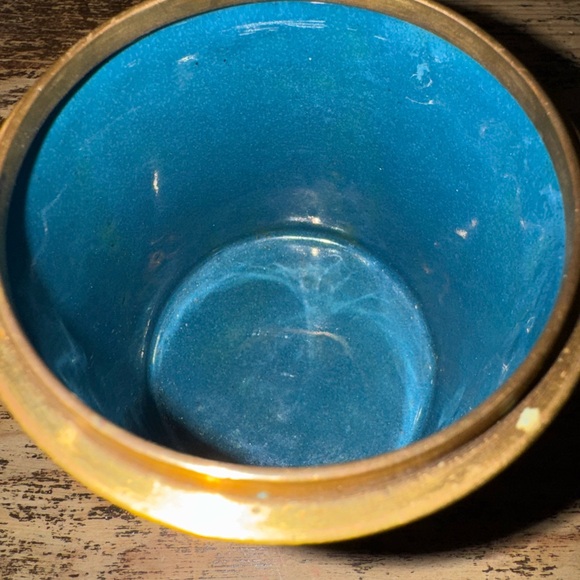 Antique Japanese Meiji Cloisonne Enamel Brush Pot tea container Bronze enamel - Picture 5 of 7